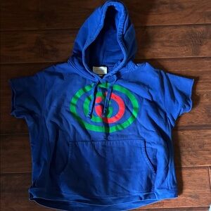 Gucci Blue Hoodie with Green and Red Target Design